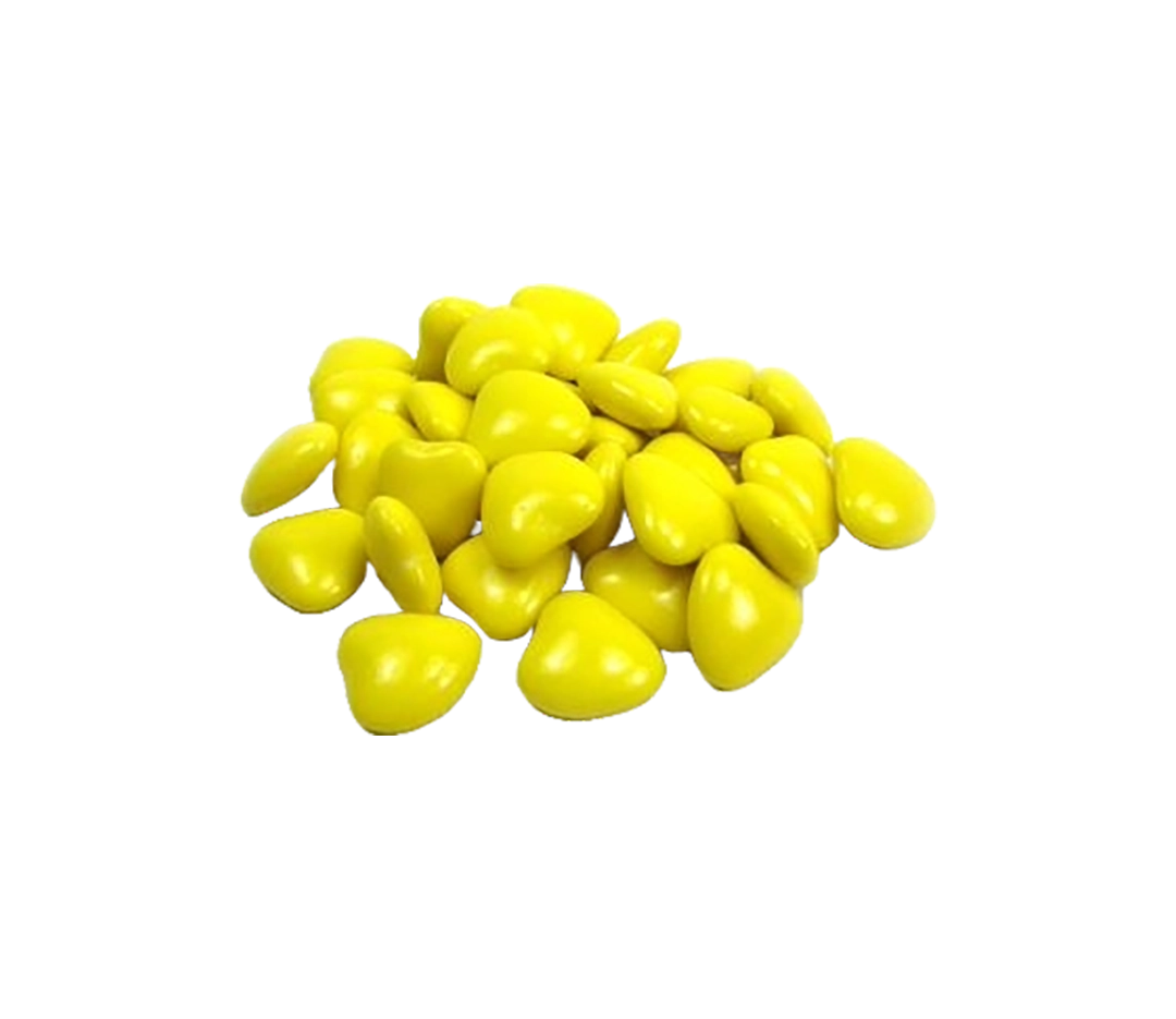 Dragées Mini-coeurs jaune soleil - 250g