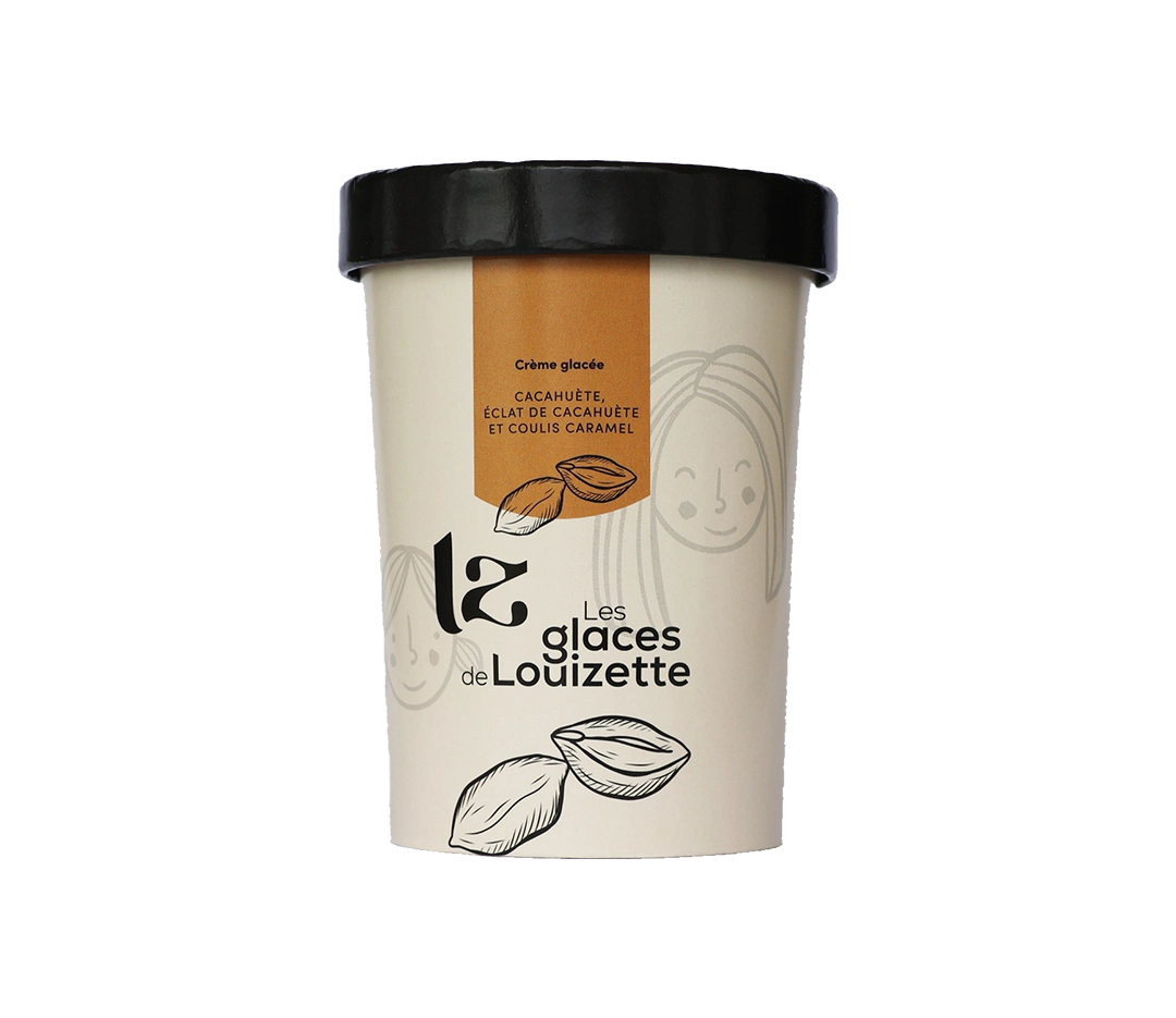 Glace cacahuète coulis caramel - 100ml