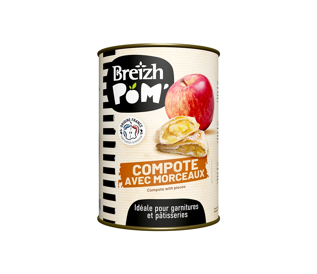 Compote de pomme morceaux 24% - boite 5/1