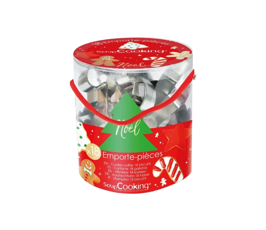 Seau 18 emporte-pièces Noël