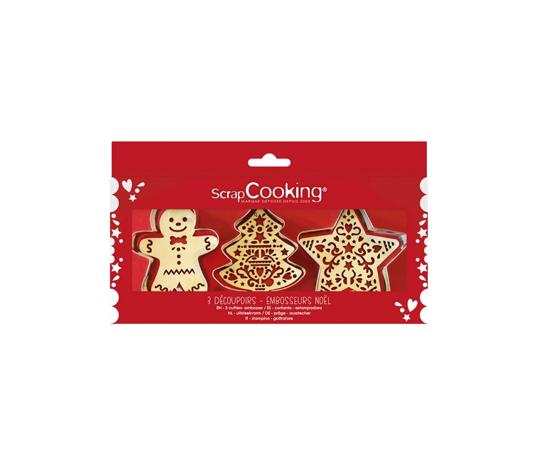 Lot emporte-pièces et embosseurs Noël x3