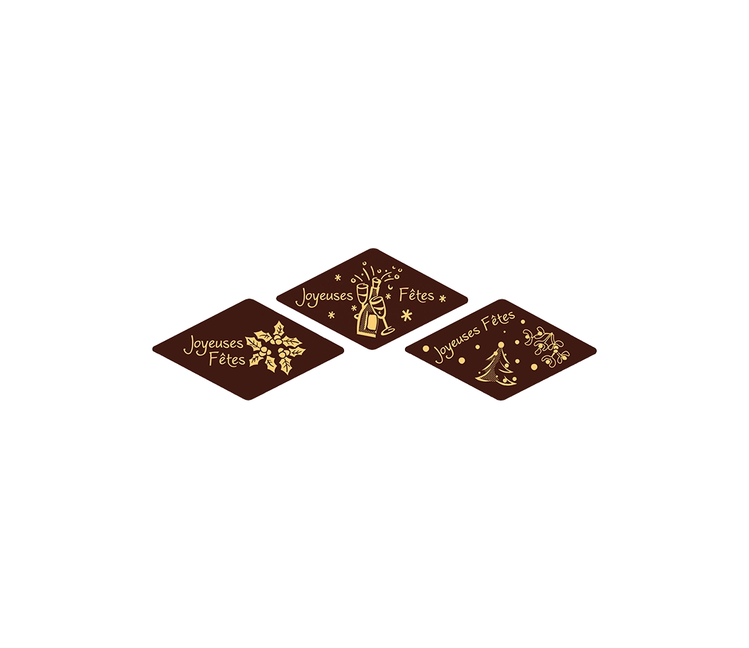 Plaquette chocolat joyeuses fêtes x72