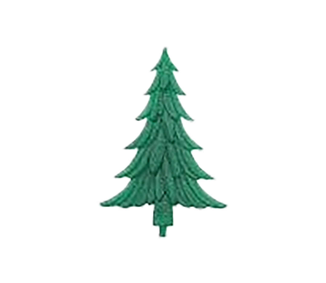 Sujet sapin vert plat boite de 100