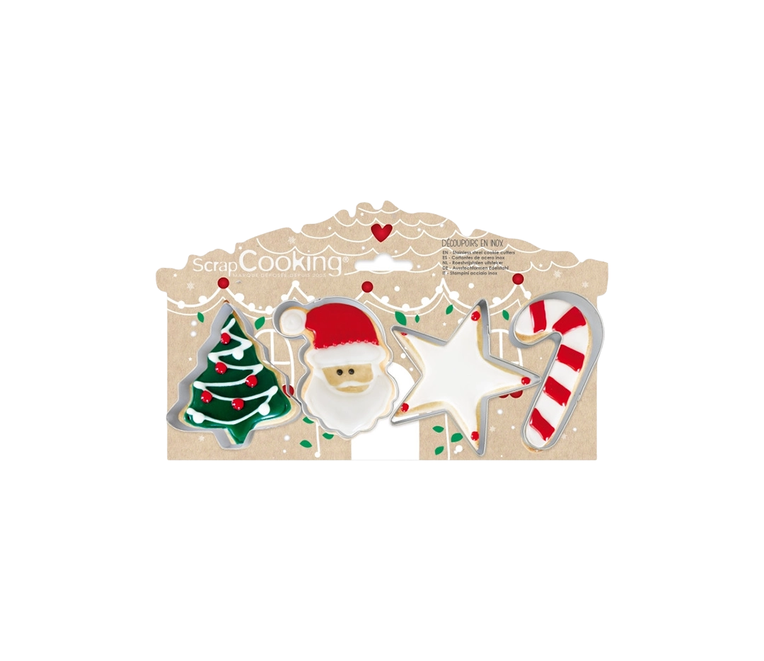 4 emporte-pièces inox Noël