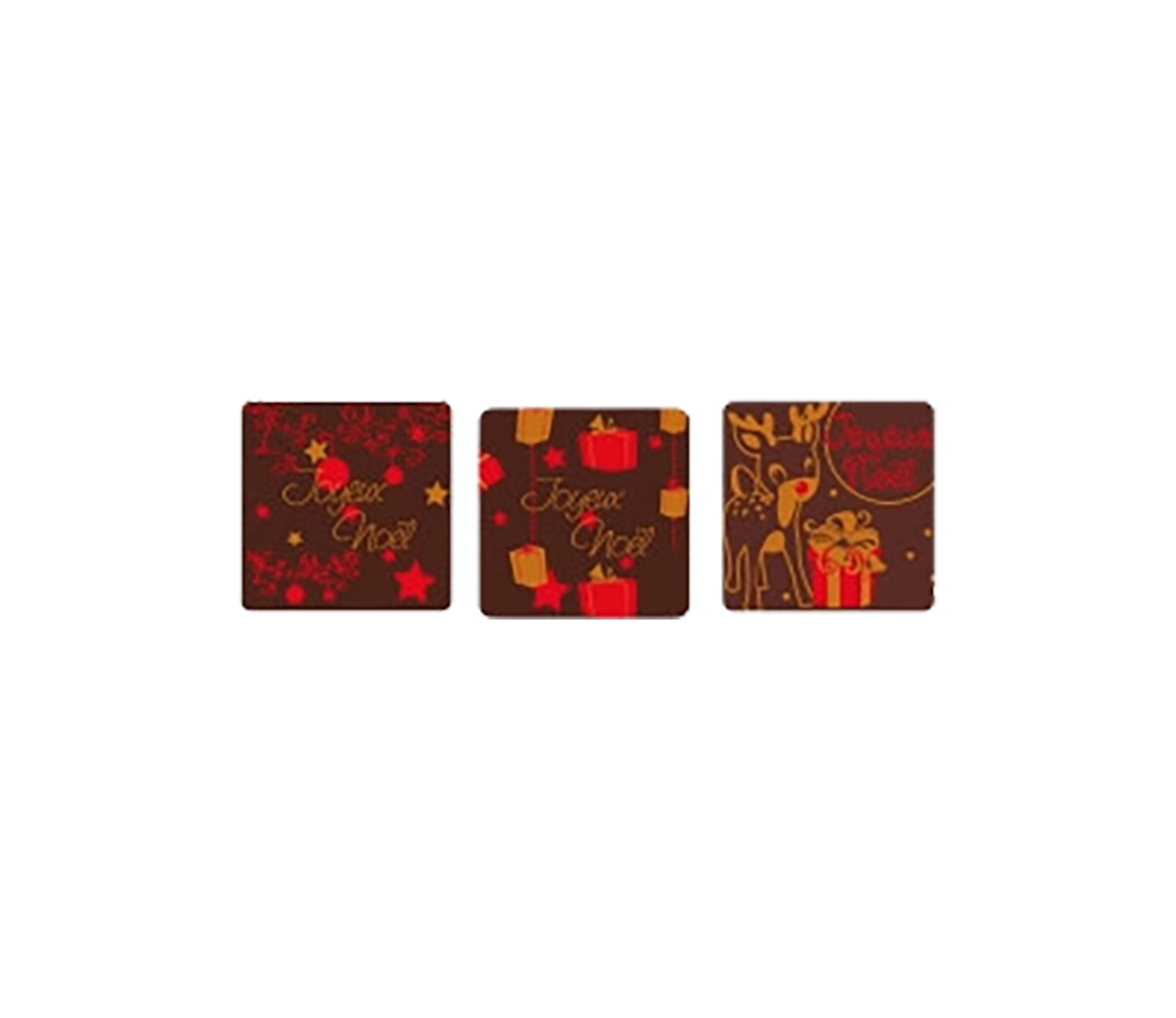 Carré chocolat joyeux noël x72