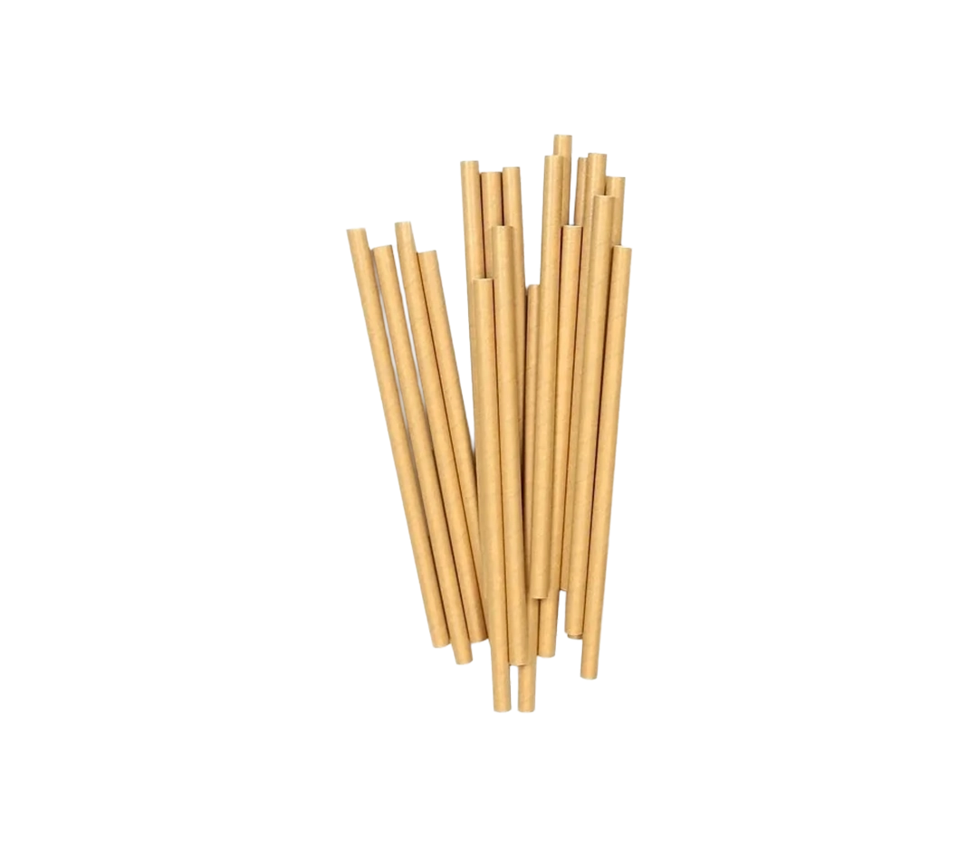 Pailles papier kraft brun - Lot de 25