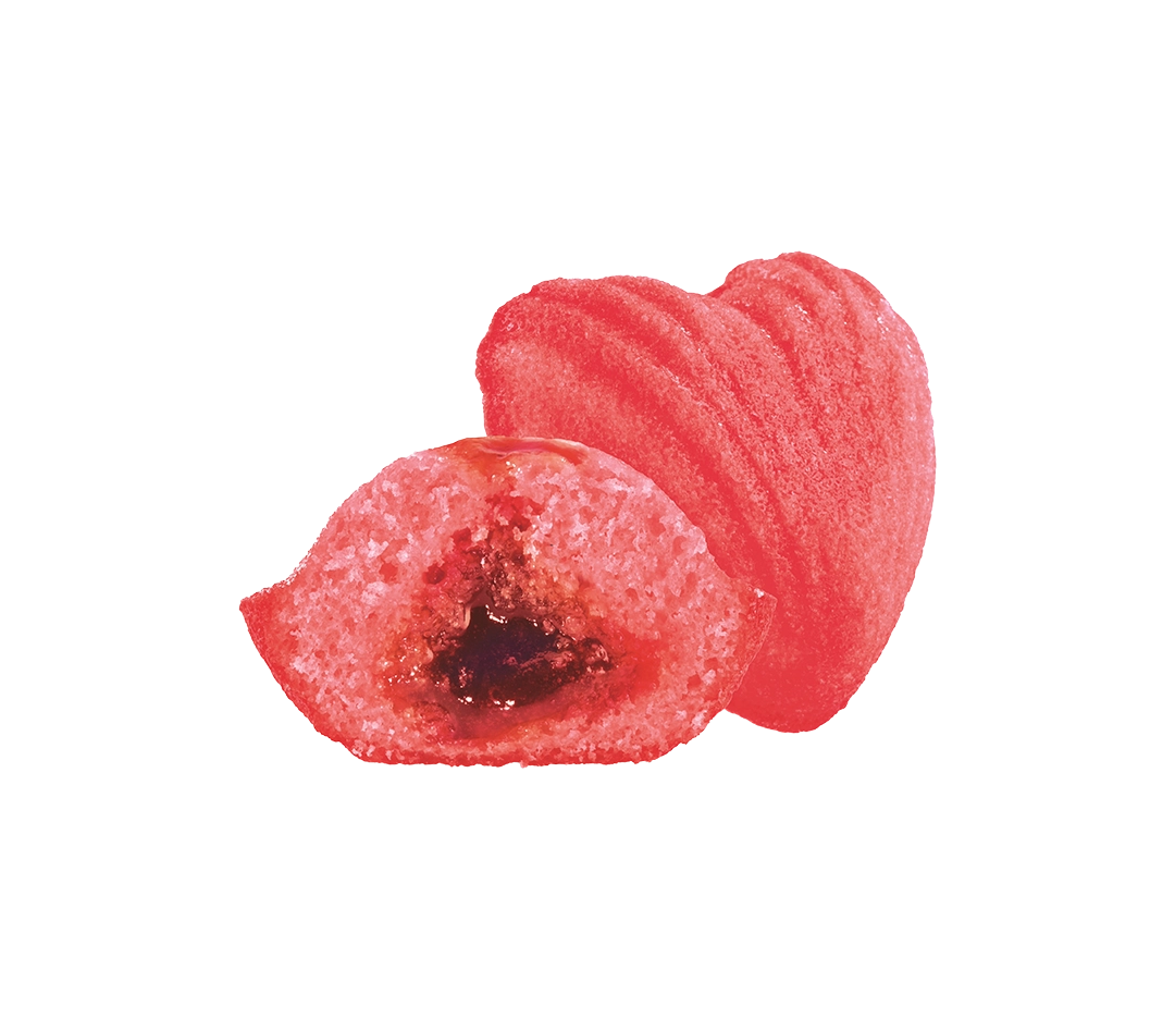 Madeleine cœur fourré framboise - 70x51g