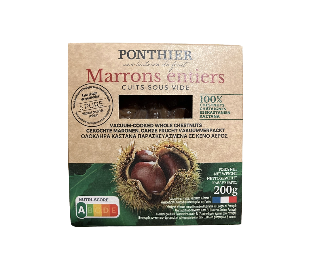 Marrons entiers cuits sous vide - 200g