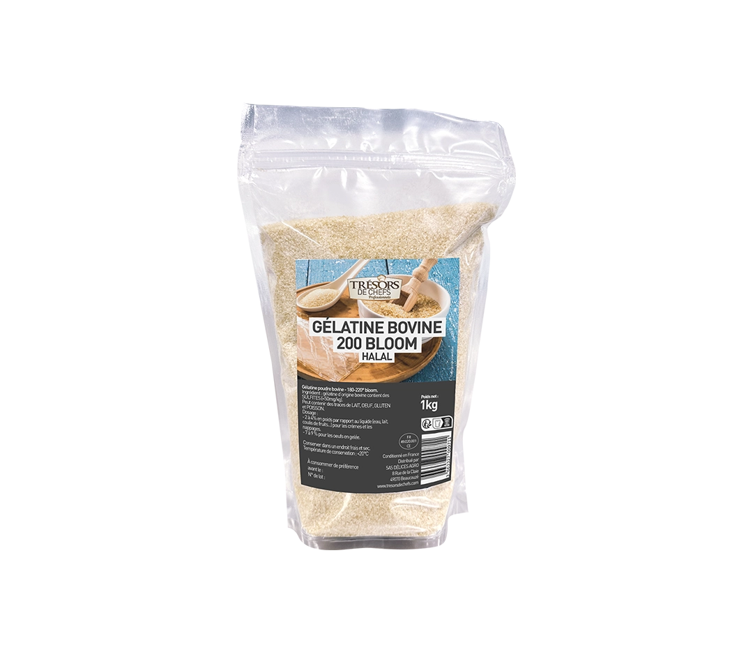 Gélatine bovine en poudre halal - 1kg