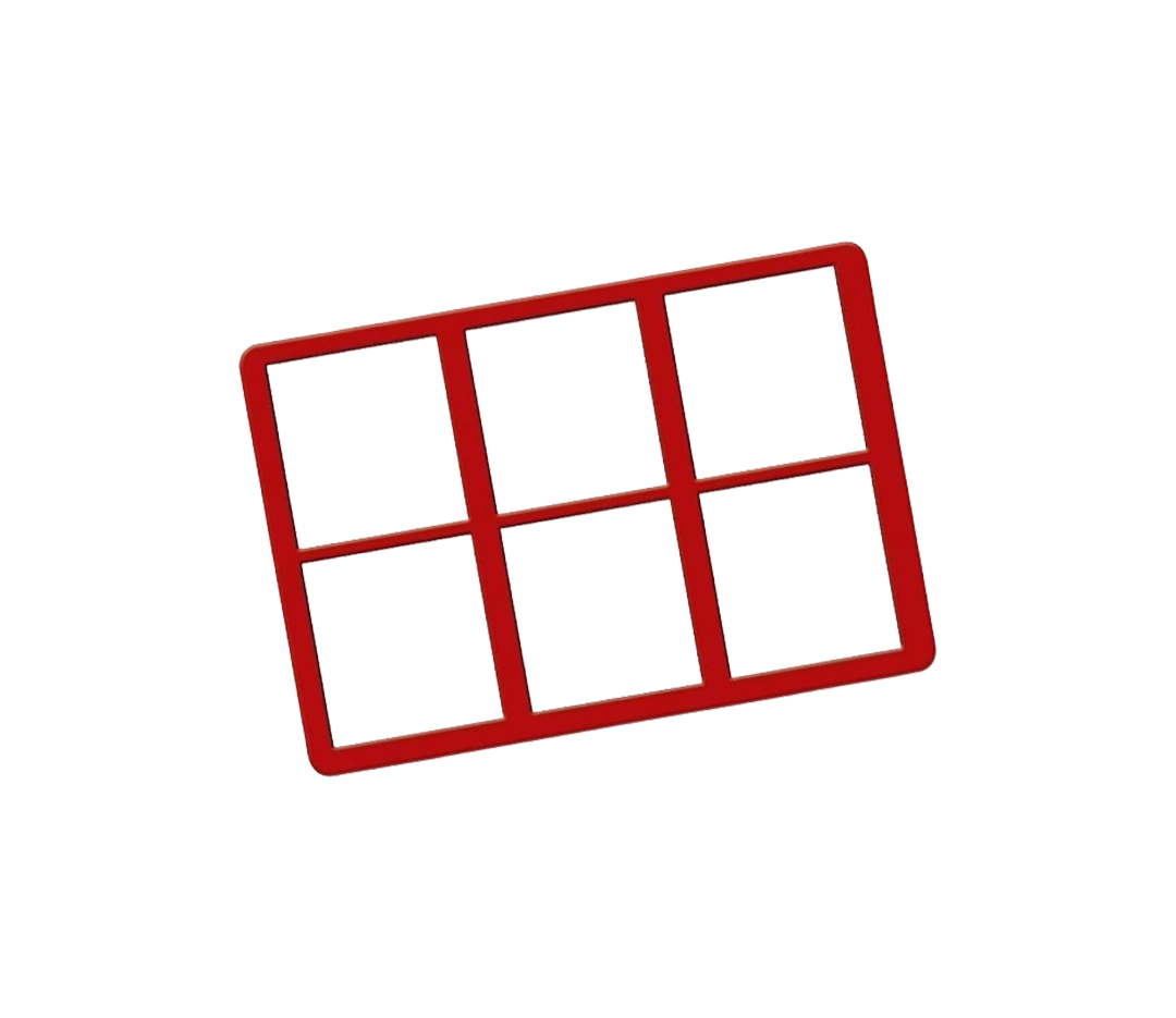 Chablon rectangle silicone - 6 pièces