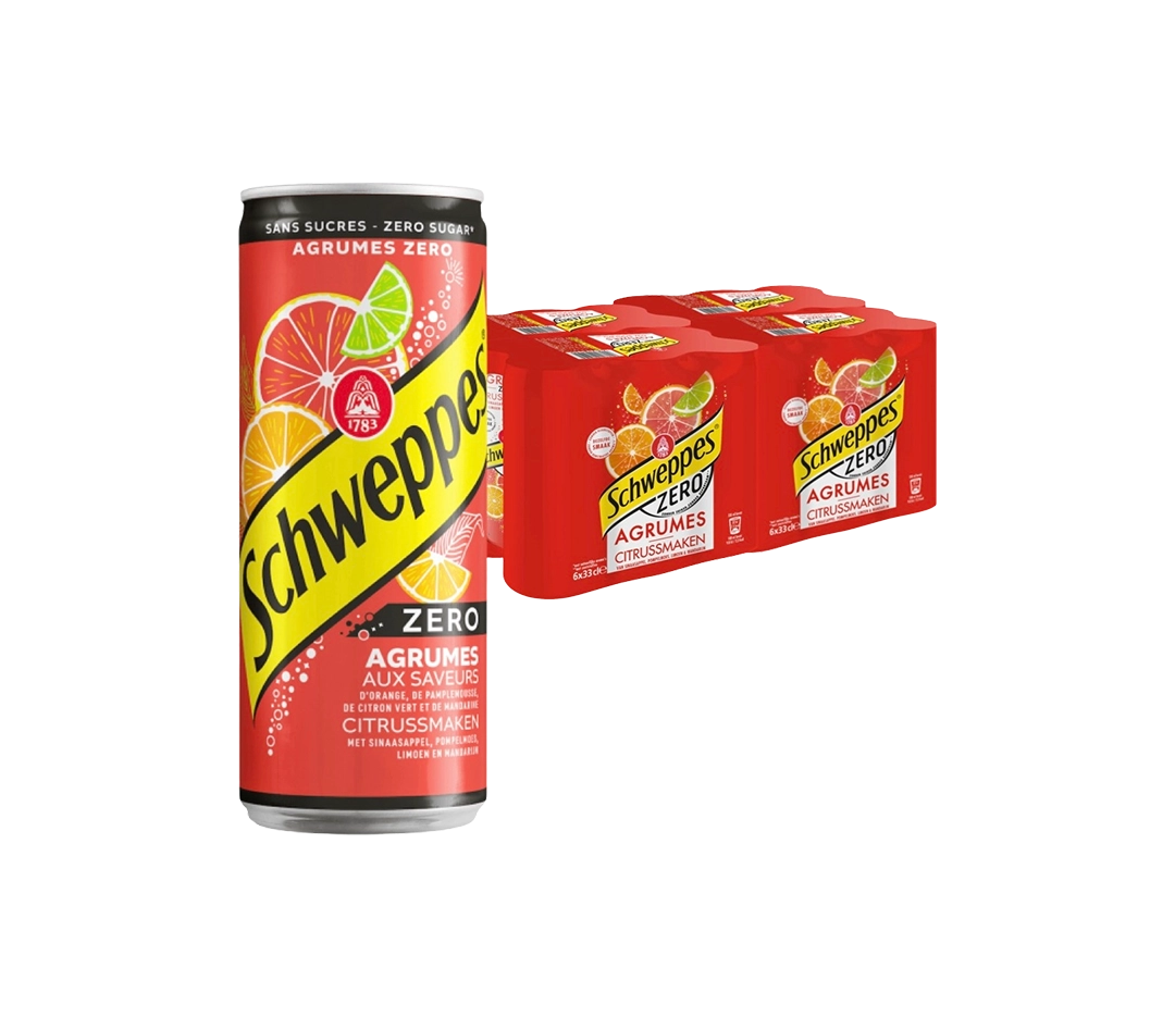 Schweppes agrumes zéro - 24x33cl