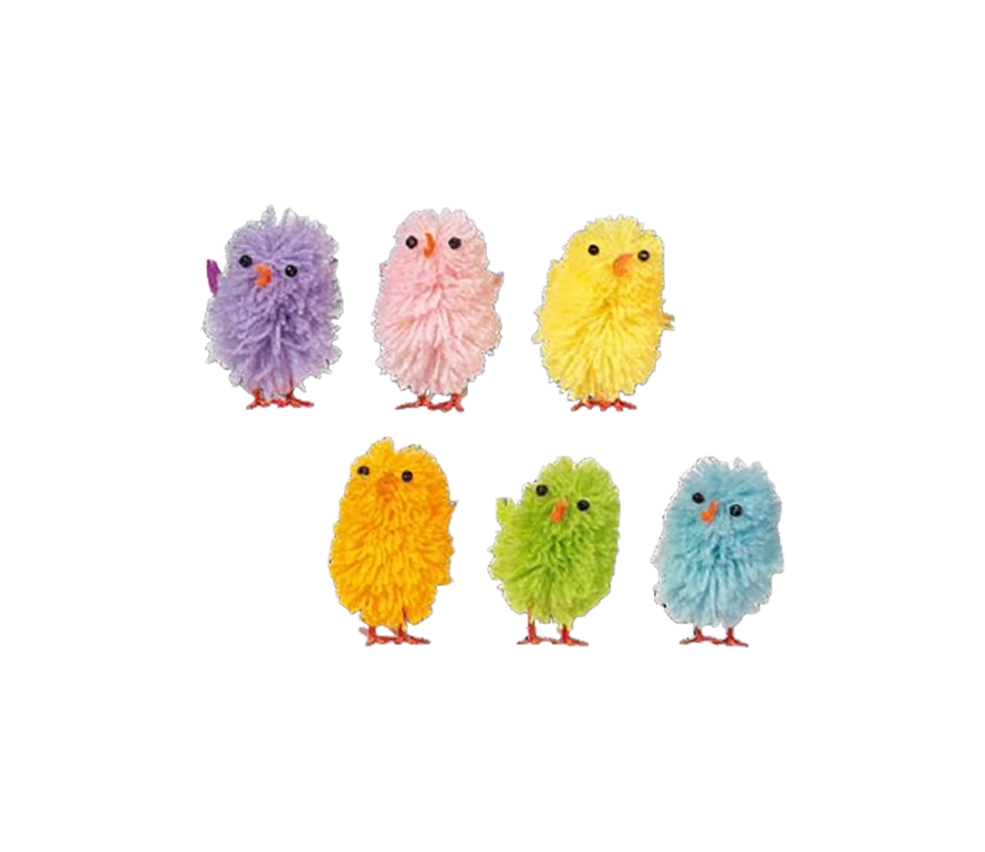 Poussins cotons multicolores - Lot de 36