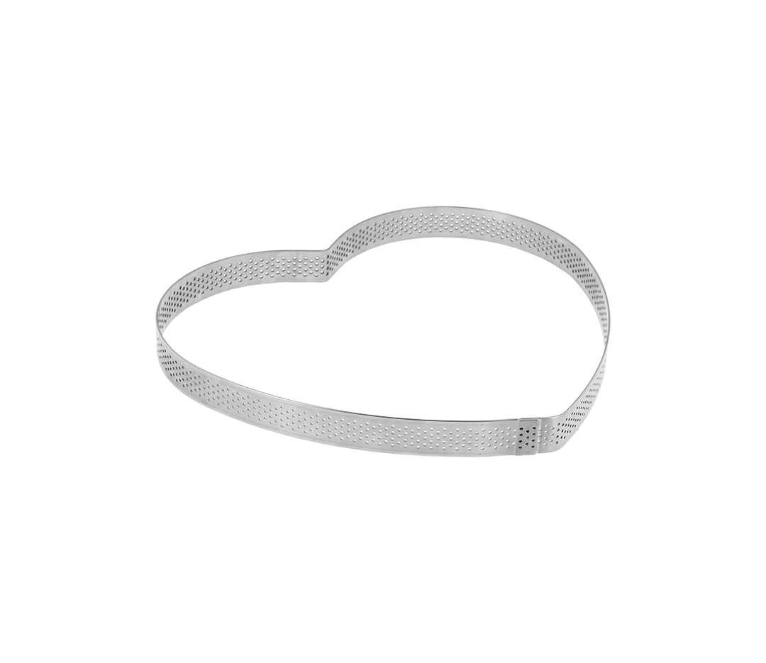 Coeur perforé en inox de 14x2cm