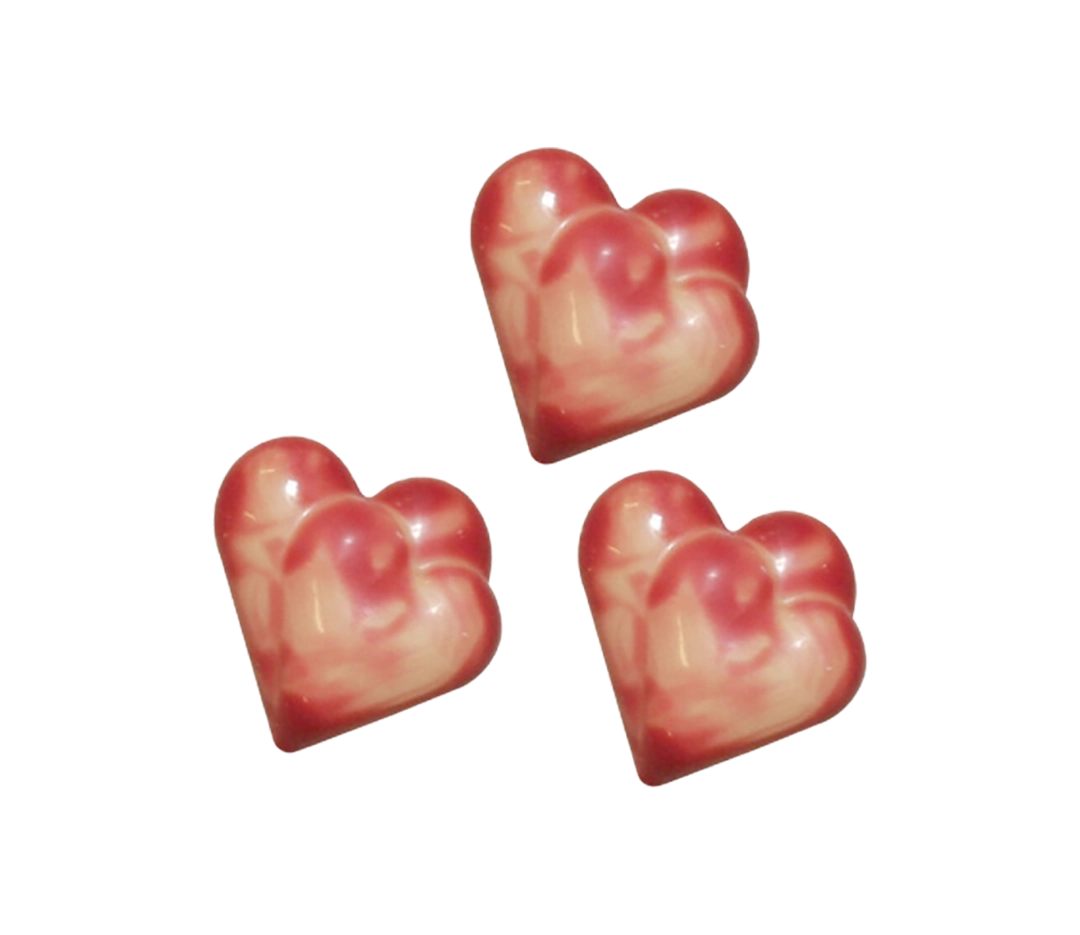 Décor chocolat blanc cœur rouge - 180 pièces