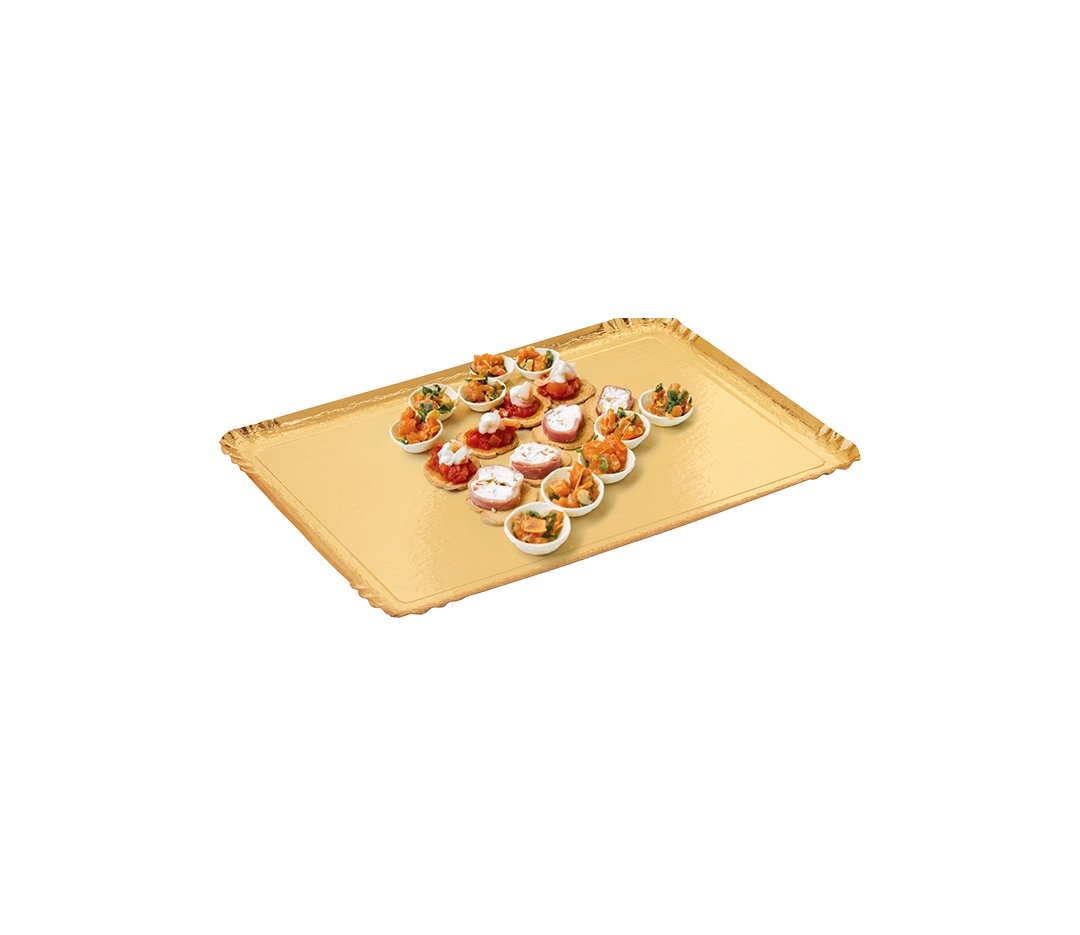 5 Plateaux Traiteur Or 28x42cm
