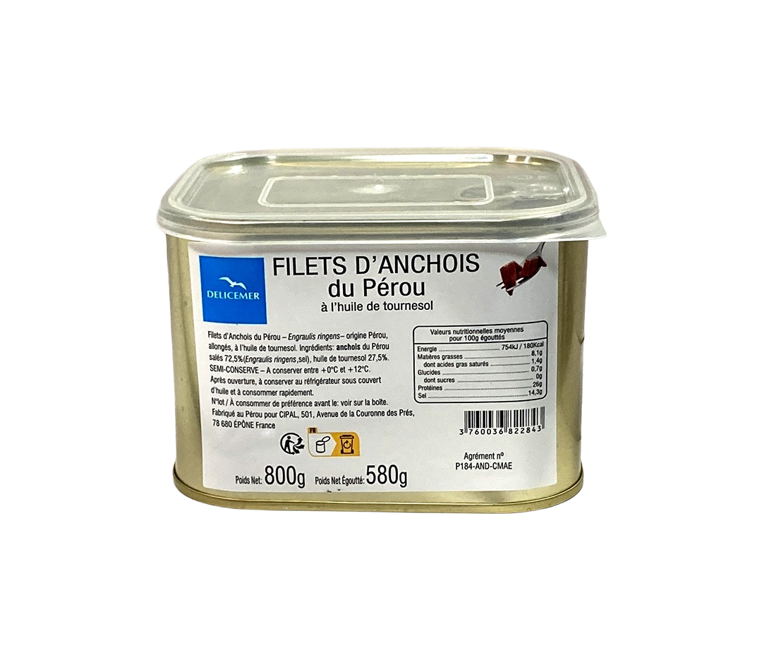 Anchois en boite 4/4 - 800g