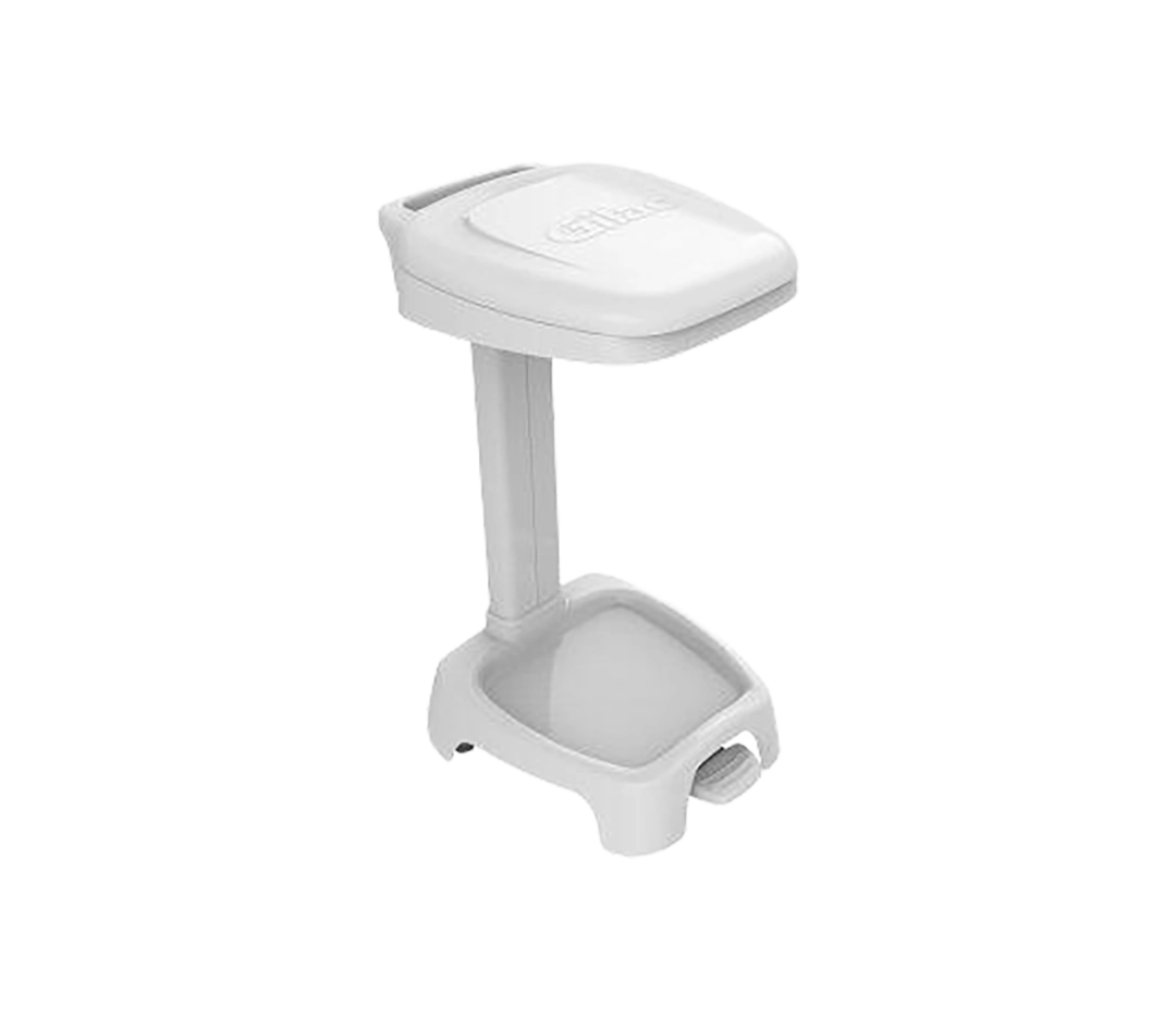 Support poubelle avec couvercle blanc - 120L