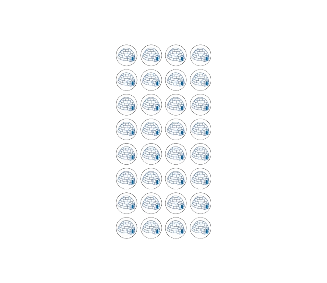 120 Étiquettes adhésives rondes Igloo - 23mm