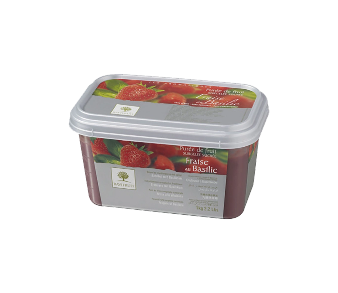 Purée Fraise & Basilic Surgelée - 1kg - Ravifruit