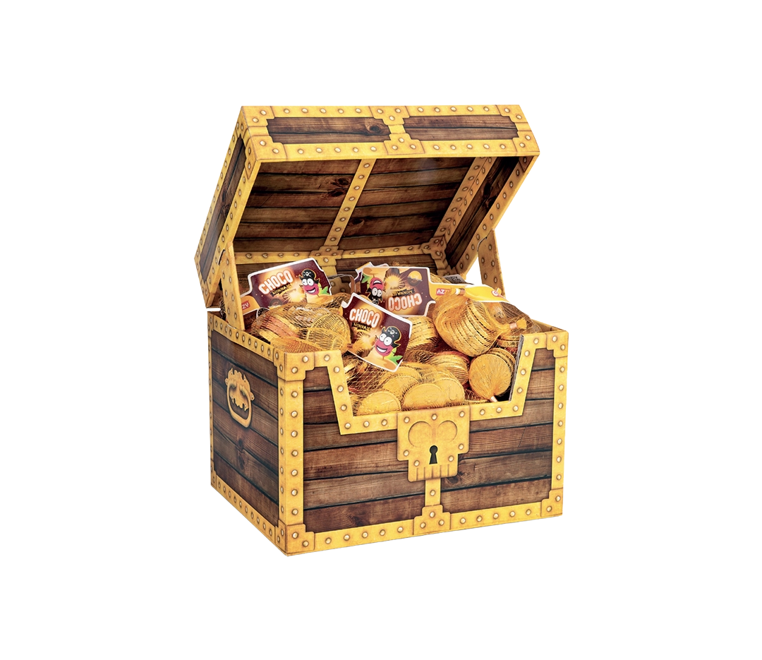 Coffret 80 Filets de Pièces en Chocolat Pirate 30g