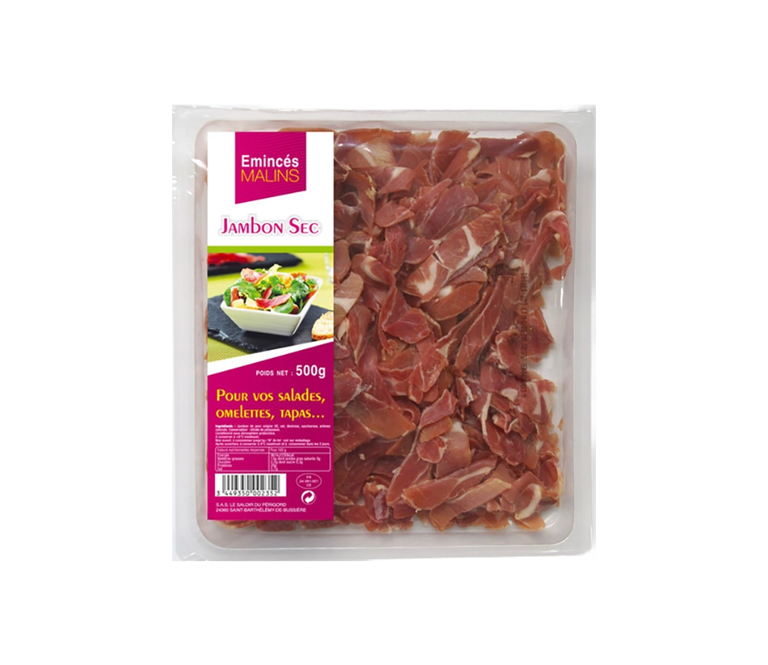Pétales de Jambon Sec Émincés Malins 500g