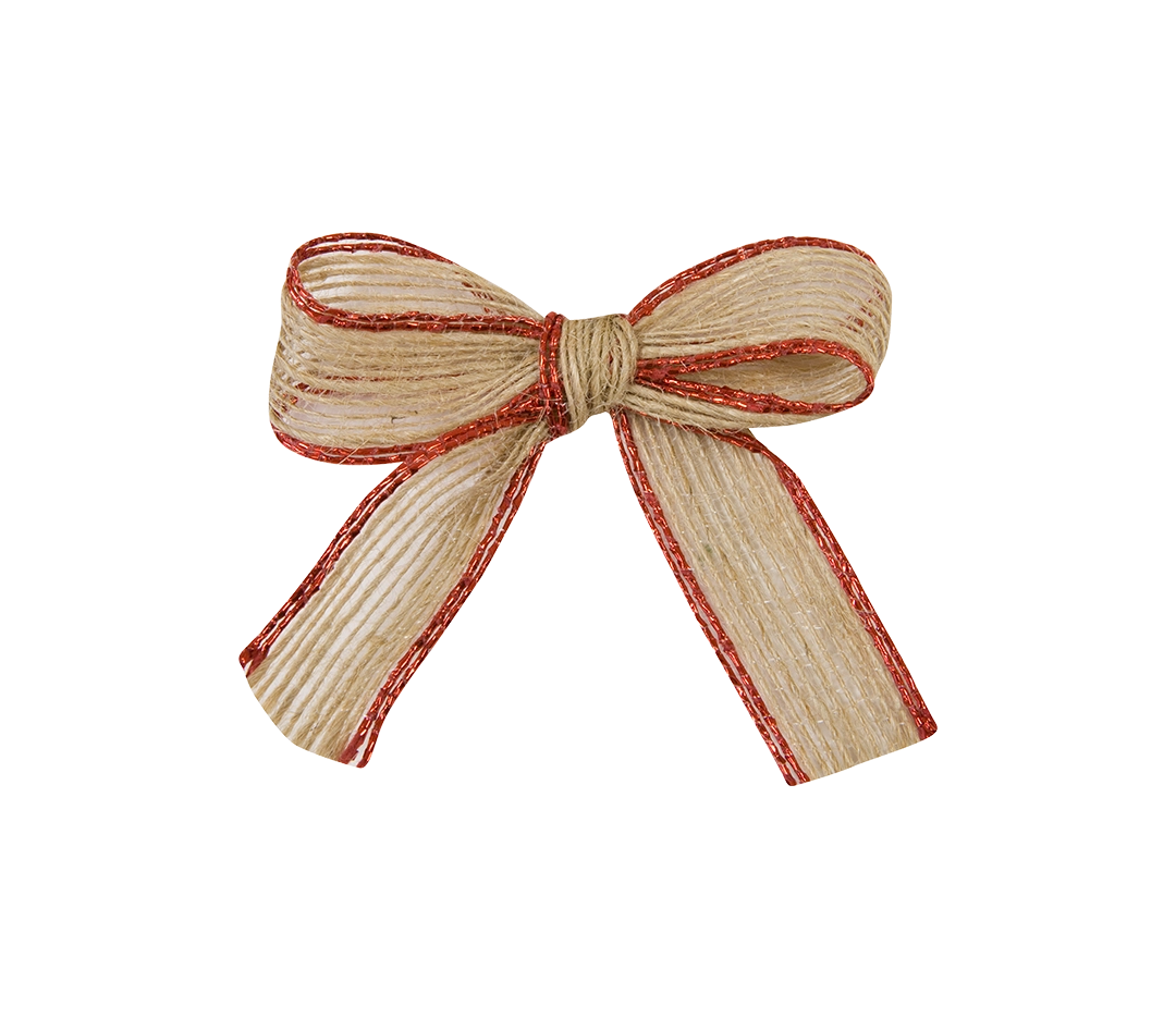6 Nœuds en toile rouge bordure métallique