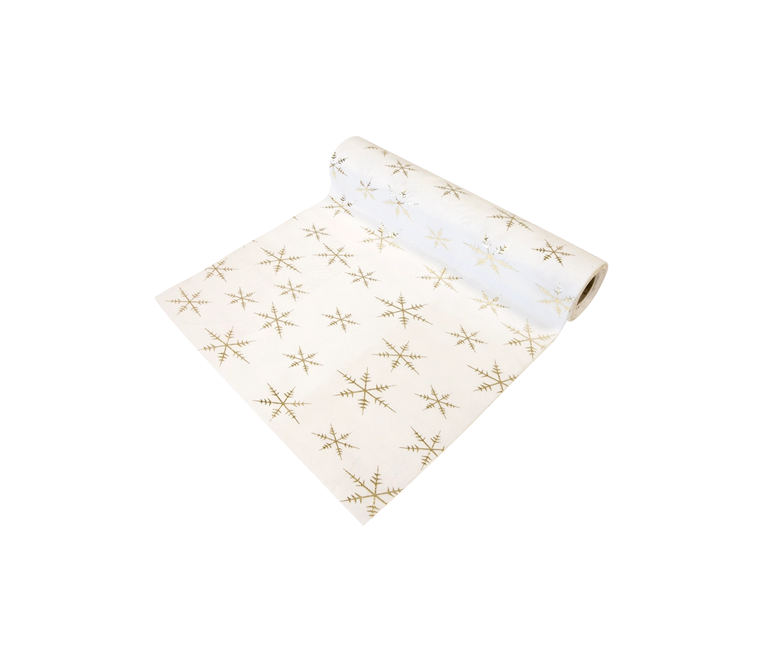 Chemin de table velours flocon 28cm x 3m