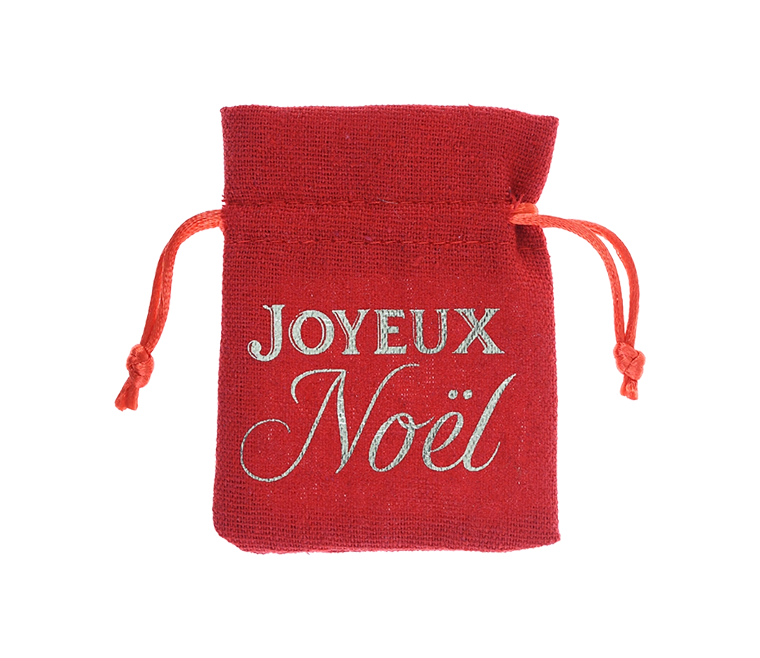 Pochon Noël étincelant rouge - 7,5 x 10 cm