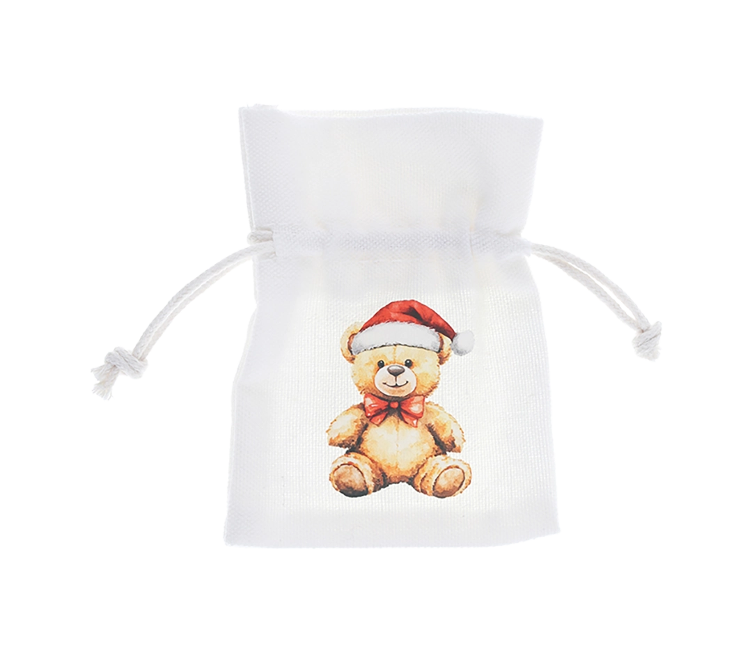 Sachet Teddy Noël - 7,5 x 10 cm