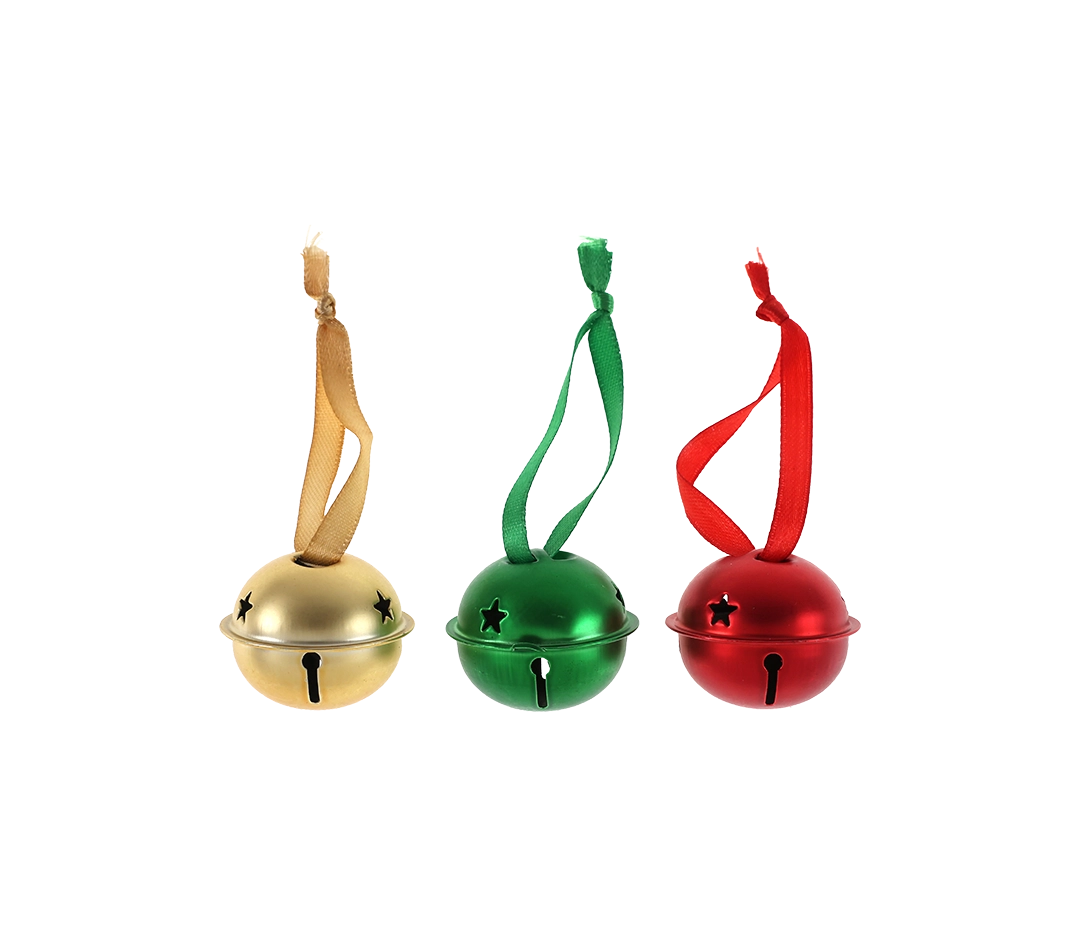 Assortiment grelots Or/Vert/Jaune - 4 cm