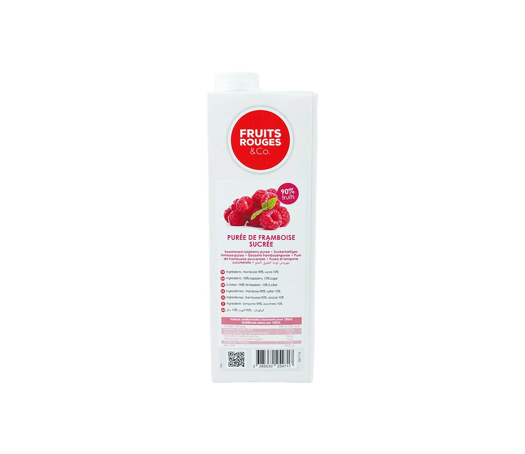 Purée de framboise fraîche 90% - Brique 1L