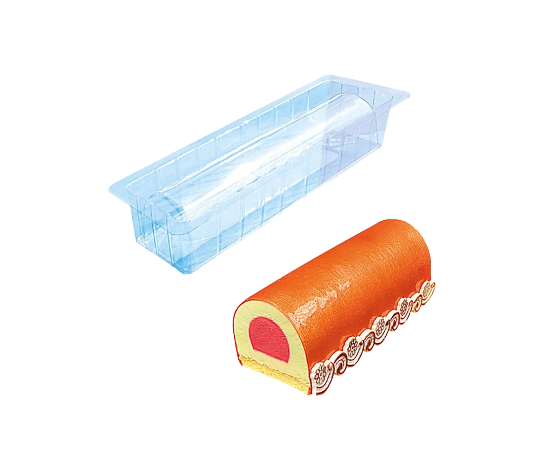 Moule bûche demi-rond relief  - 6 pcs