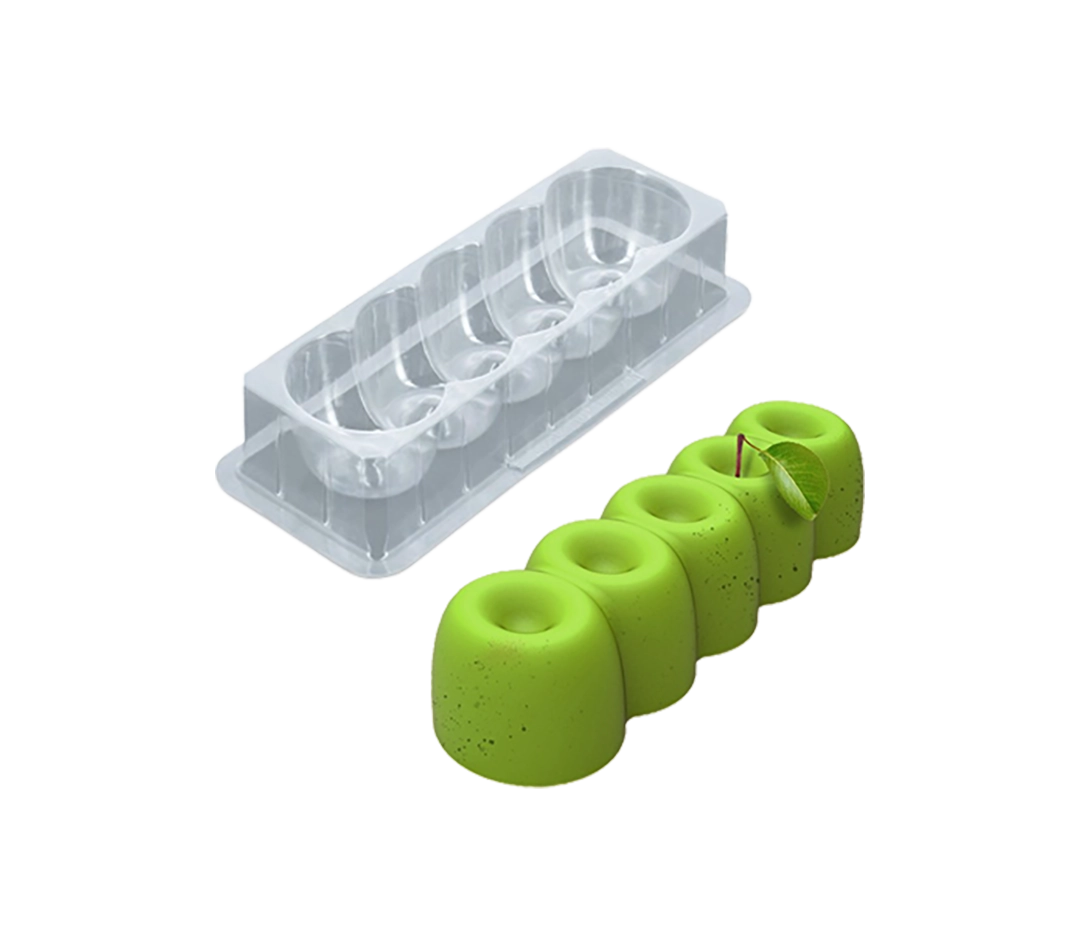 Moule bûche pomme relief - 6 pcs
