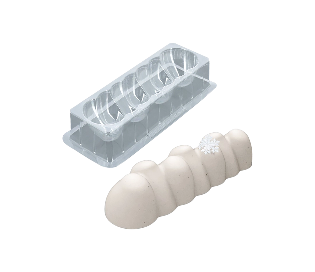 Moule bûche Mont Blanc relief - 6 pcs