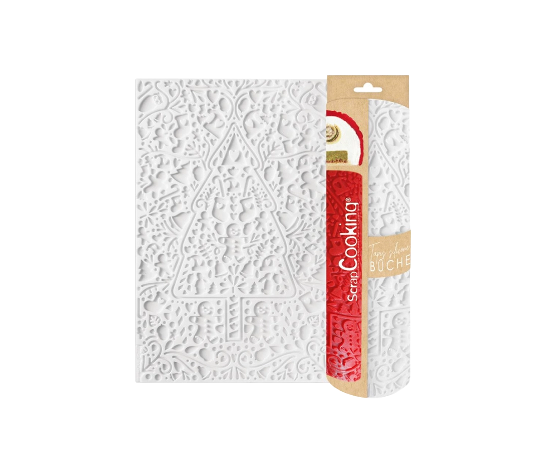 Tapis bûche 3D silicone sweet Xmas - 283 x 180 mm