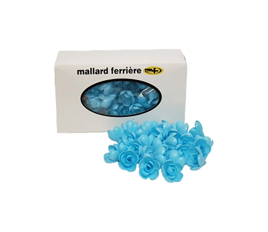 Rose en azyme bleue D 30 mm | Mallard Ferrière - 72 pièces