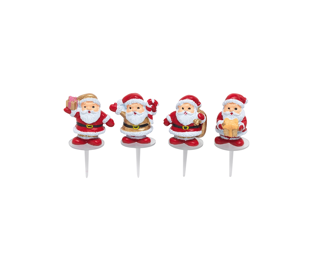 Pères Noël or aux cadeaux 35 mm | Nordia - 48 pièces