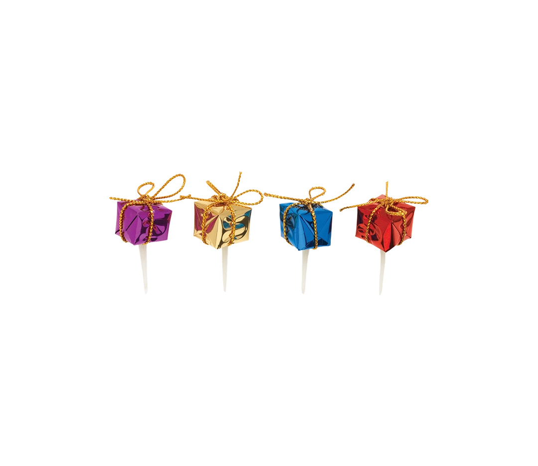 Mini paquets cadeaux sur pique 15 x 15 cm | Nordia - 100 pièces