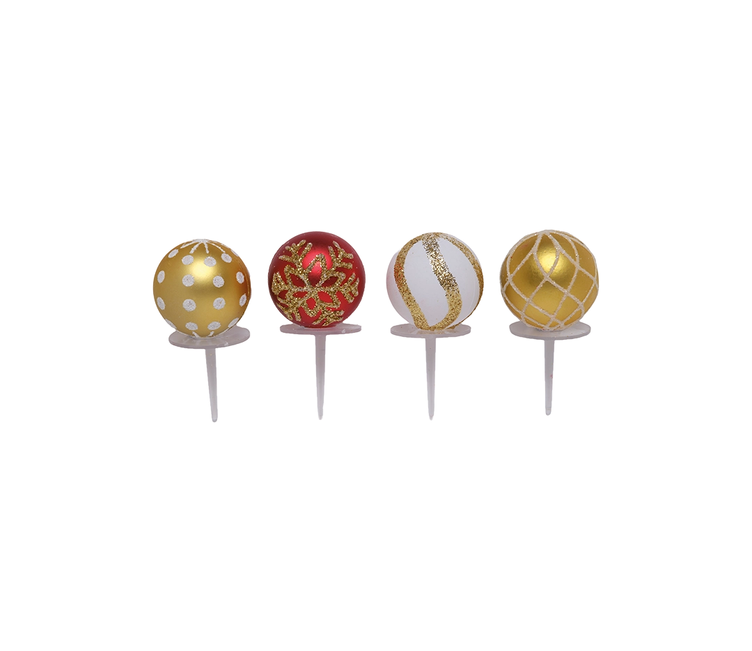 Boules déco or assorties Noël 30 mm | Nordia - 48 pièces