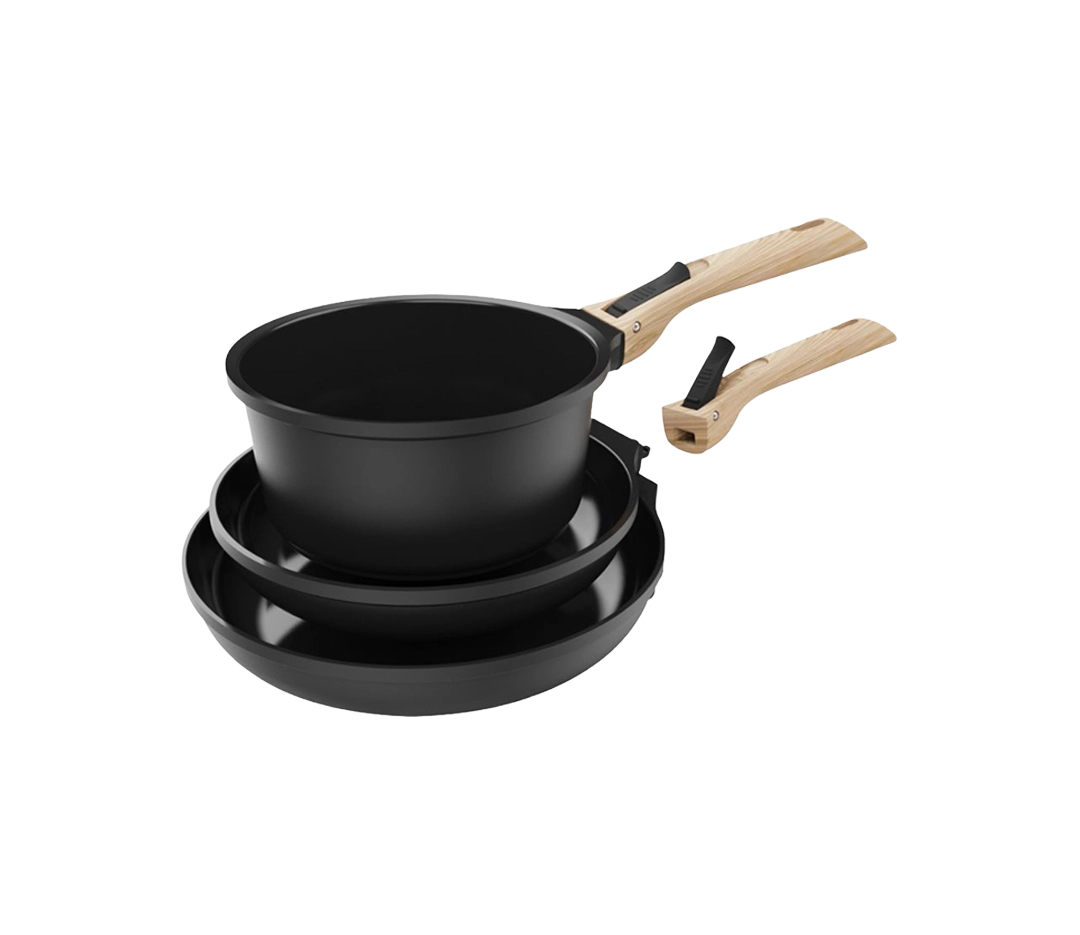 Batterie de cuisine noire | Cookut - 7 pièces