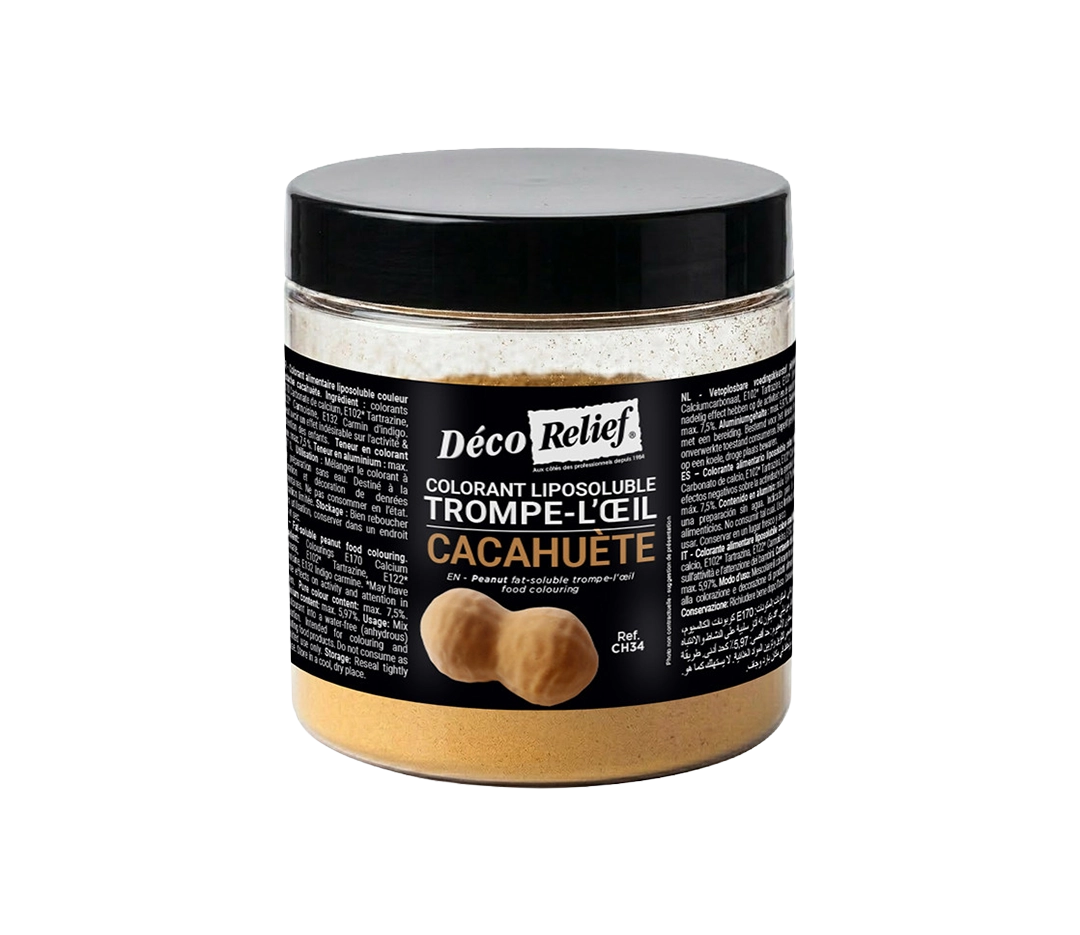 Colorant liposoluble trompe l'œil Cacahuète | Déco Relief - 100 g