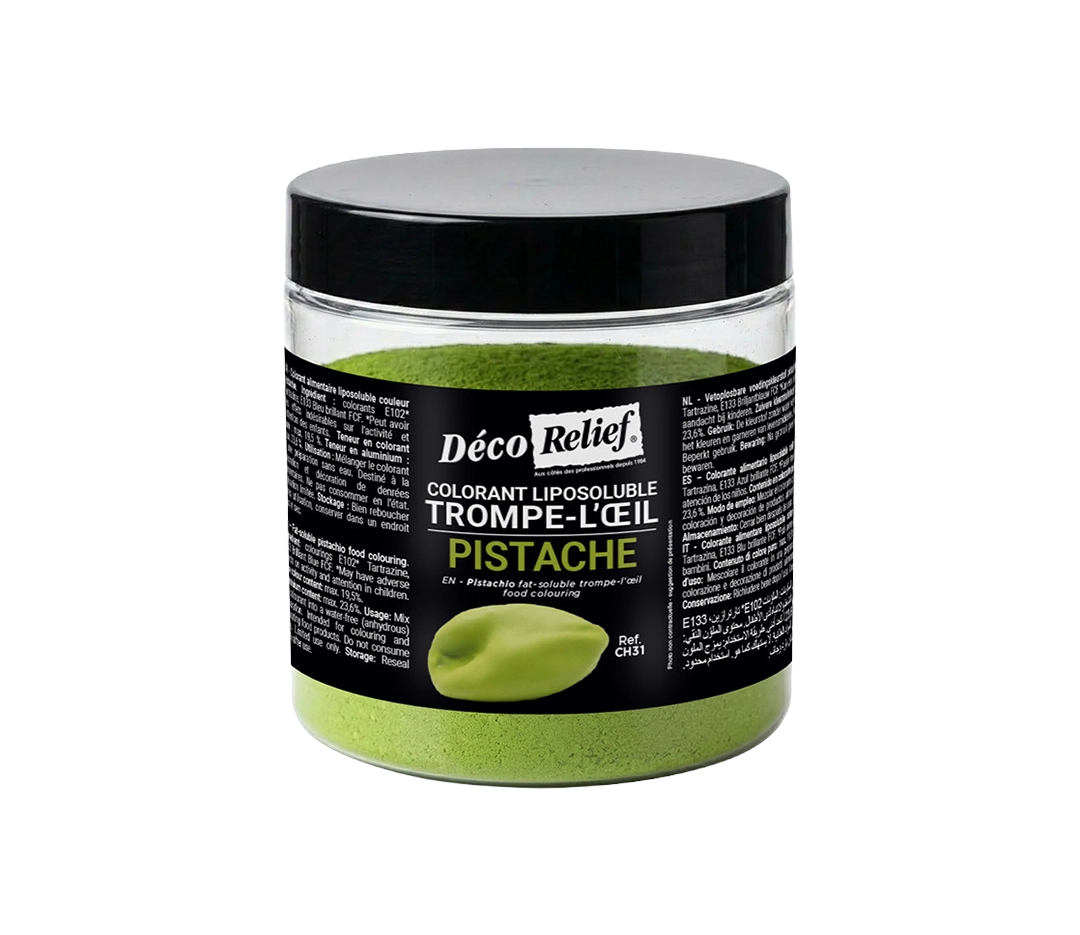 Colorant liposoluble trompe l'œil Pistache | Déco Relief - 100 g