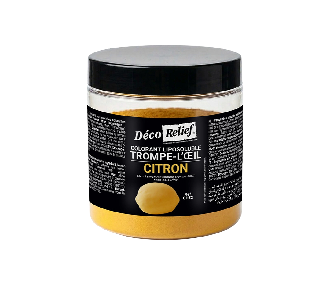 Colorant liposoluble trompe l'œil Citron | Déco Relief - 100 g