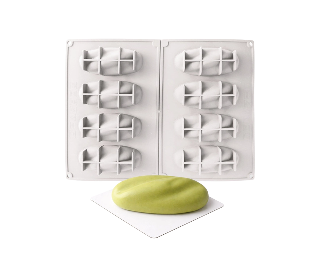 Moule silicone plaque 8 pistaches | Déco Relief - 160 ml pièce