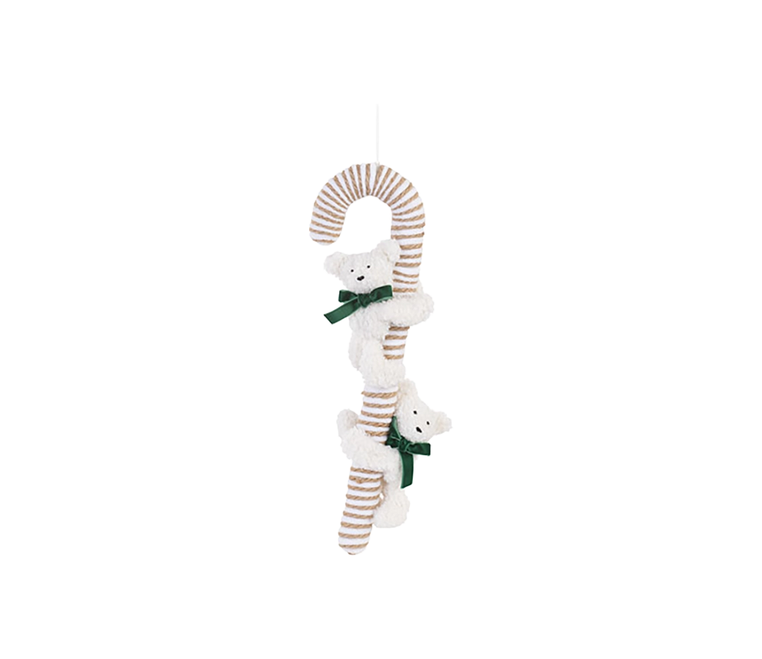 Canne à sucre avec ours blancs - 38 cm