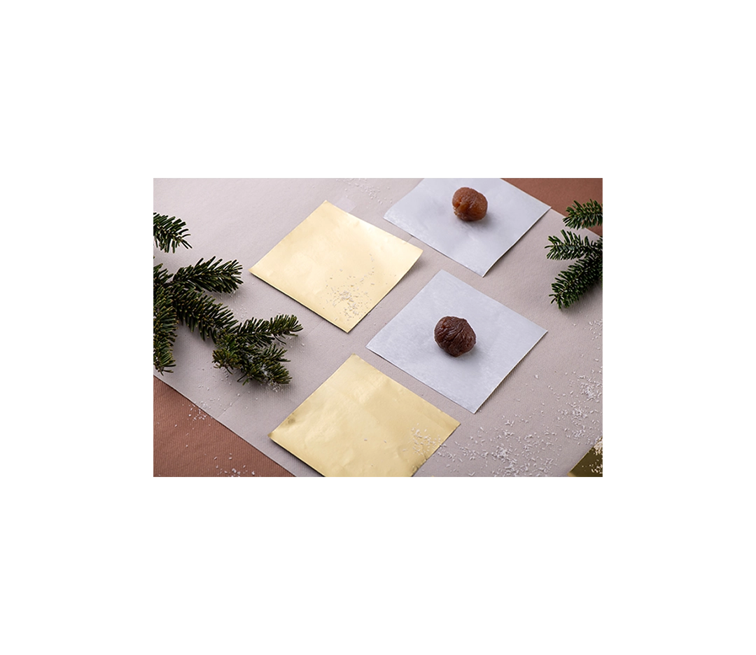 Carré alu marron glacé or 12 X 12 cm - 1000 pièces