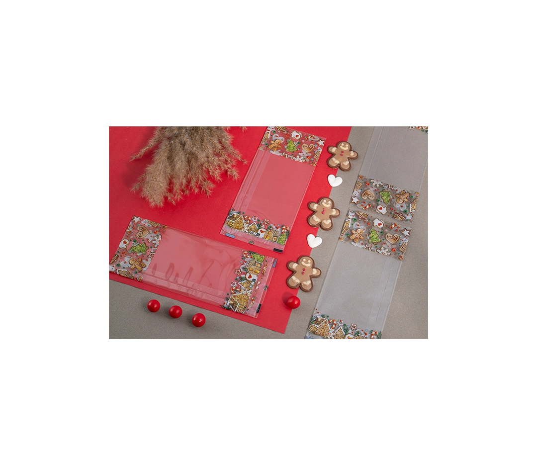 Sachet fond plat petit biscuit 10 x 22 cm - 100 pièces