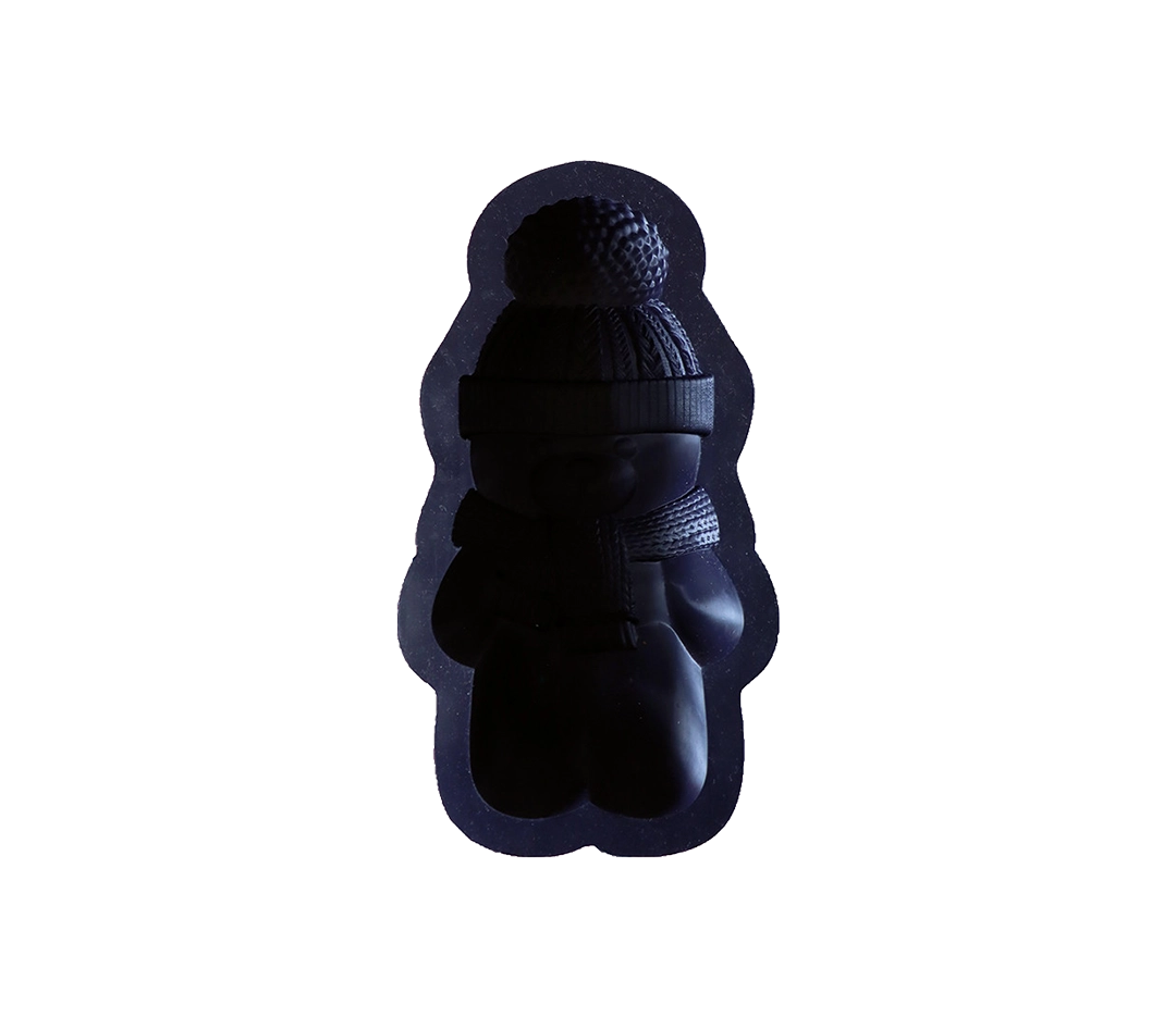 Moule silicone trompe l'œil - ourson hiver XXL | Déco Relief