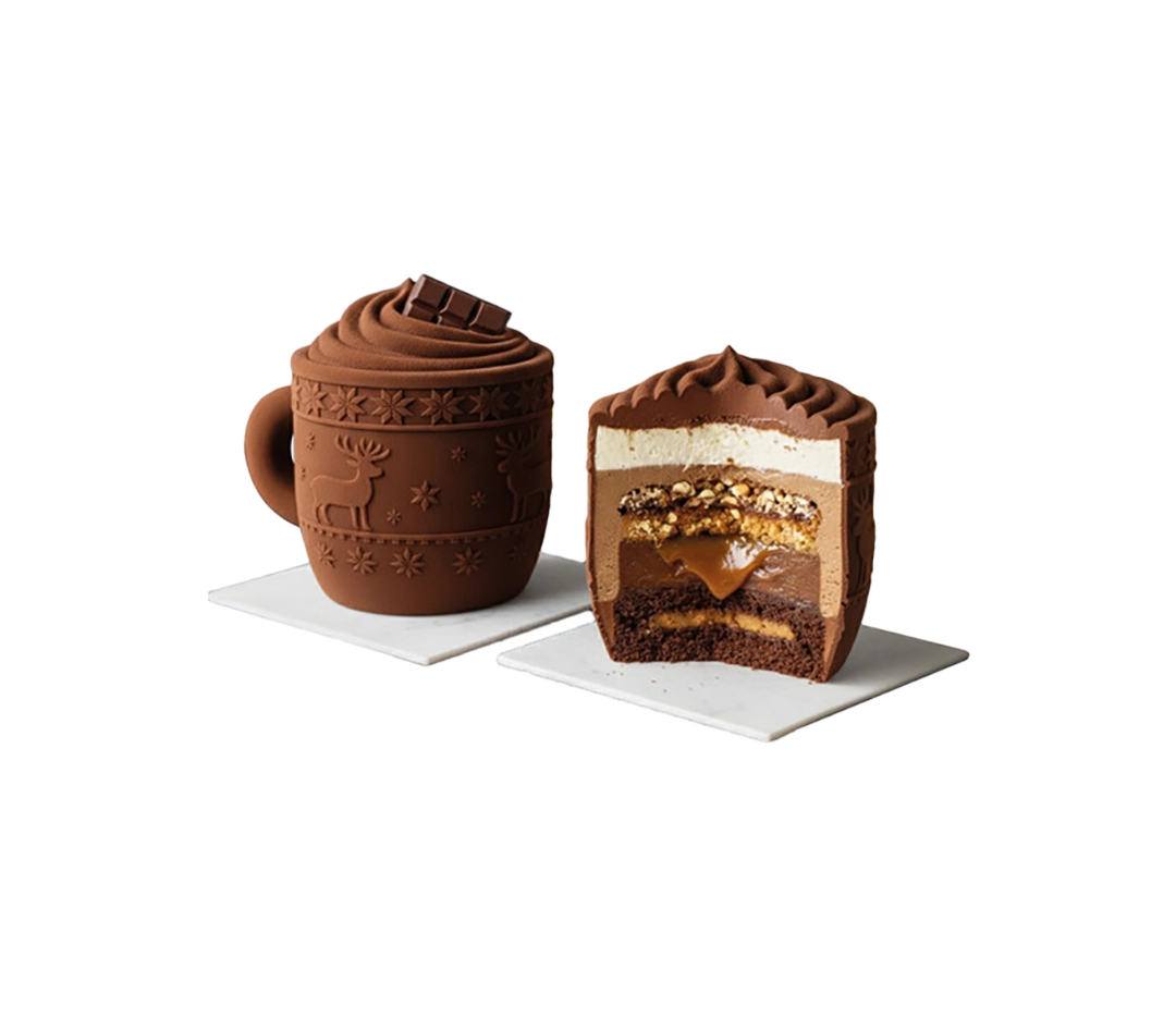 Moule silicone trompe l'œil individuel mug de Noël | Déco Relief - 125 ml