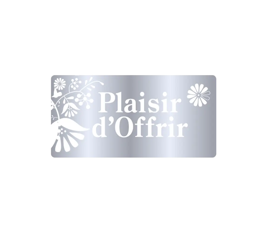 Étiquette adhésives Plaisir d'offrir argent - 500 pcs